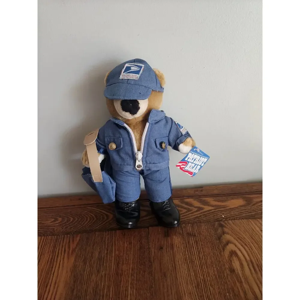 1994 Patriot Plush Bear Mail Carrier Complete with Tag JJ Wind Inc Vintage NWT